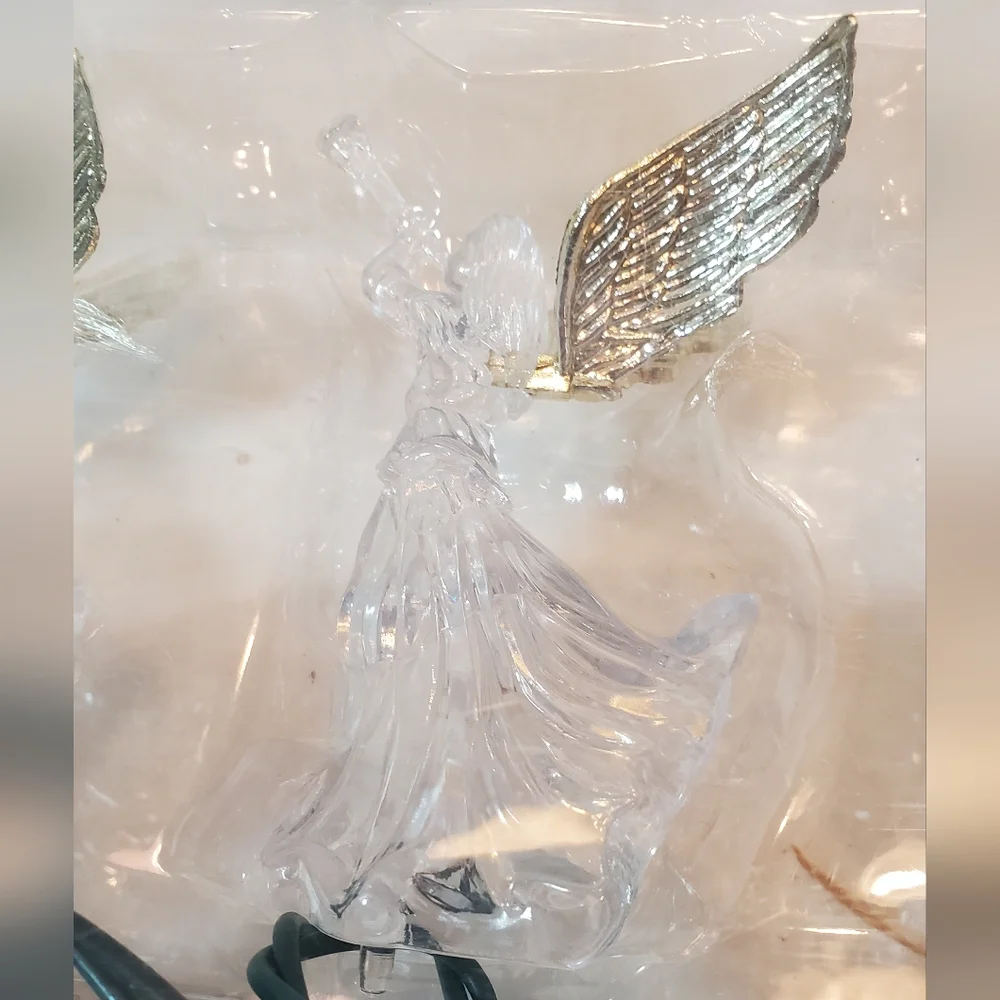 Angels Gold Wings Trumpets Vintage String Light Set 10 Lights Tree Clips